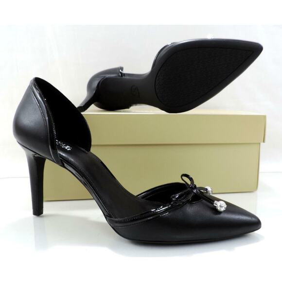 Michael Kors Gia Flex D'Orsay Pump Heels Pointy Toe Leather Black - Picture 9 of 9